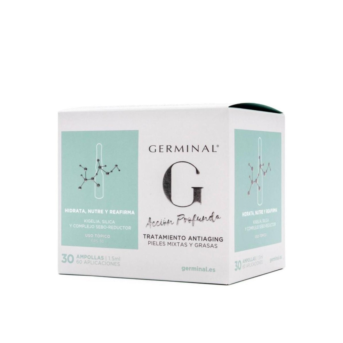 germinal accion profunda tratamiento antiaging pieles mixtas y grasas 30 ampollas