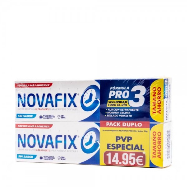novafix formula pro 3 duplo sin sabor 2 u x 70 g