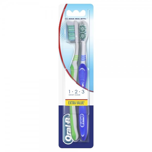 oral b cepillo shiny clean medio 2 u