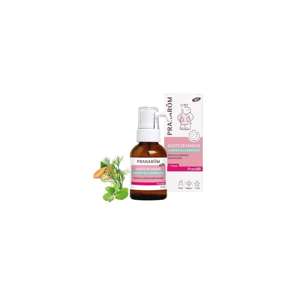 pranarom pranabb aceite de masaje confort de la barriguita 30ml